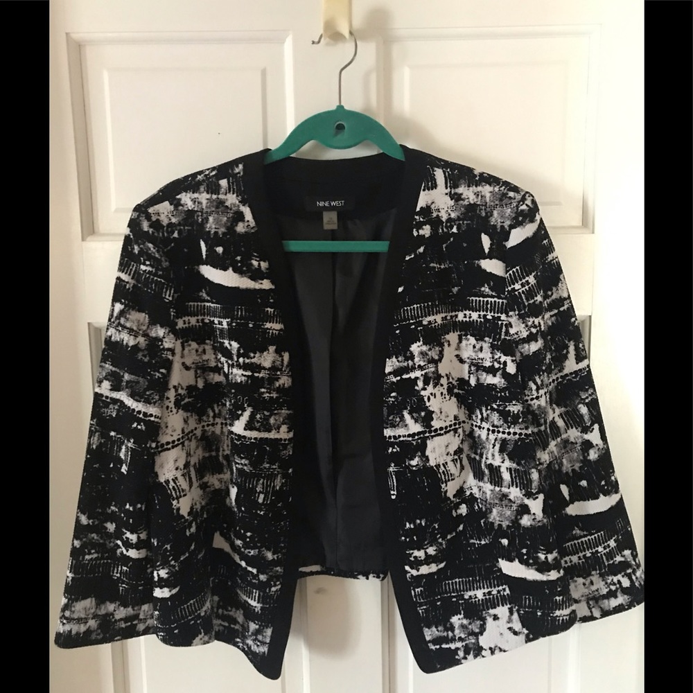 Nine West Sz 14 Open Front Blazer abstract Print